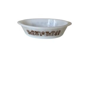 Vintage Glasbake Casserole Dish Mushrooms Oval Glass 1 Quart Cottagecore MCM